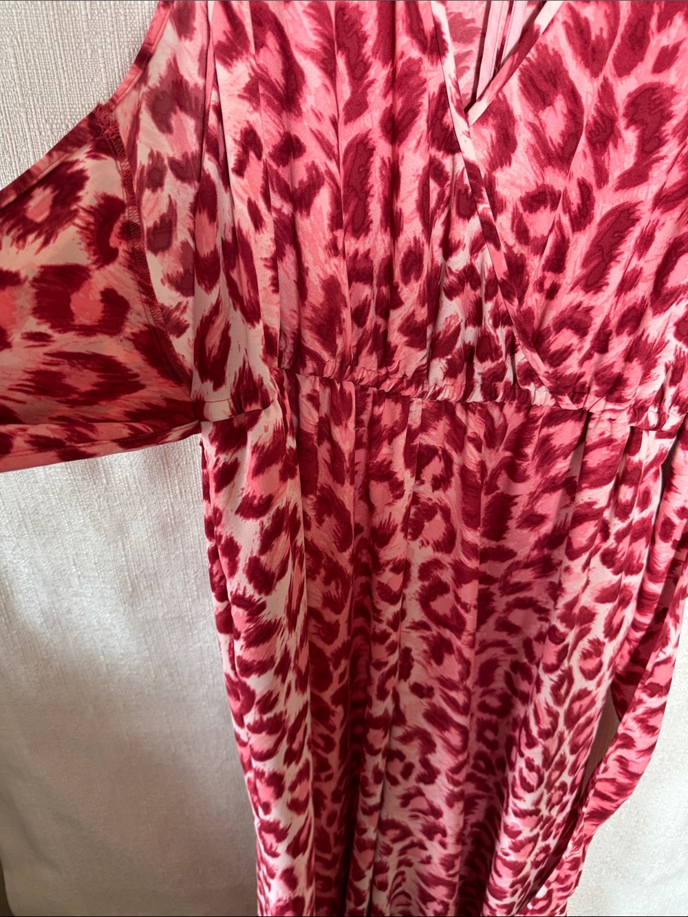 Kate Spade Pink Leopard Print Wide Leg Jumpsuit Sleeveless Tie Waist Size Small - Picture 4 of 9